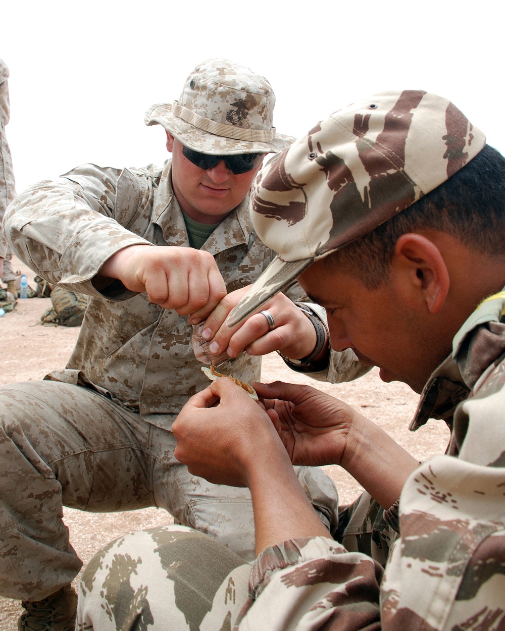 Marine policemen coduct live fire exercise