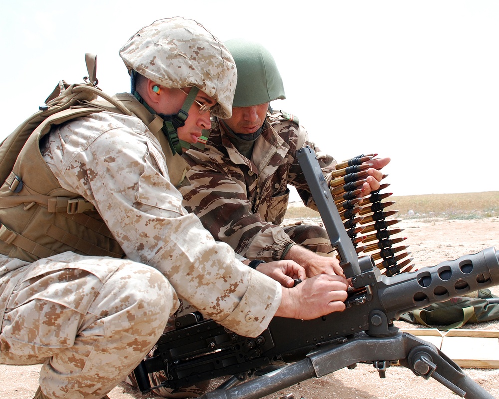 Marine policemen coduct live fire exercise