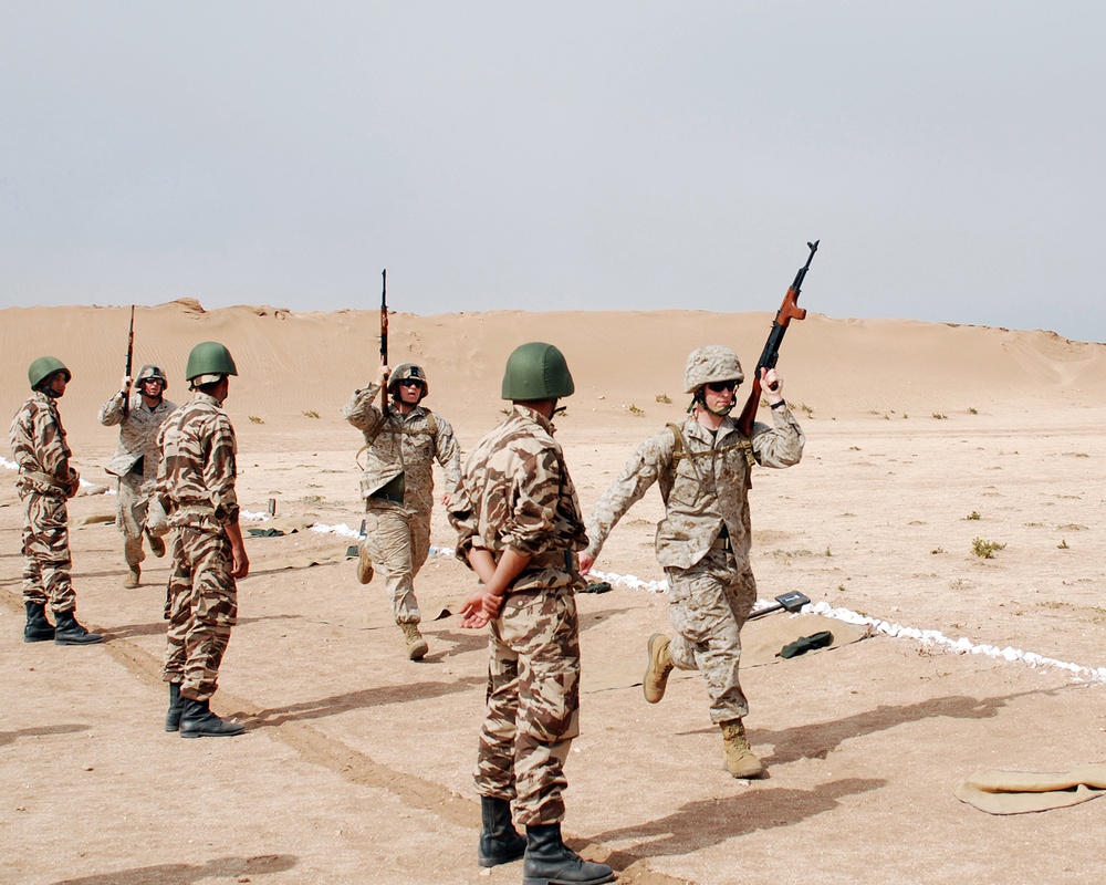 Marine policemen coduct live fire exercise