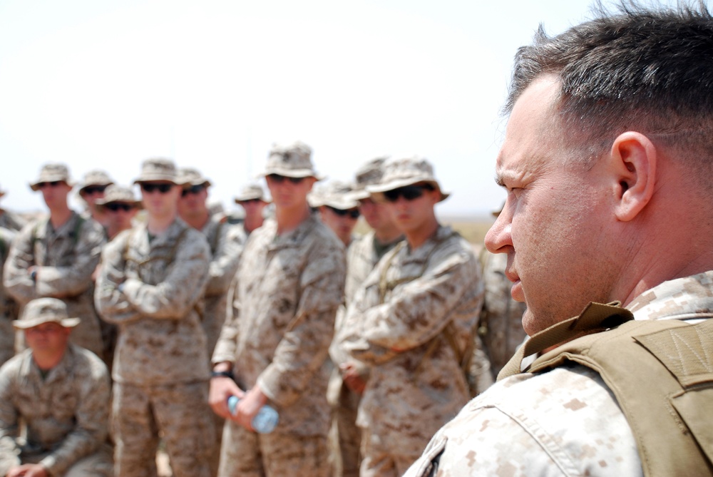 Marine policemen coduct live fire exercise