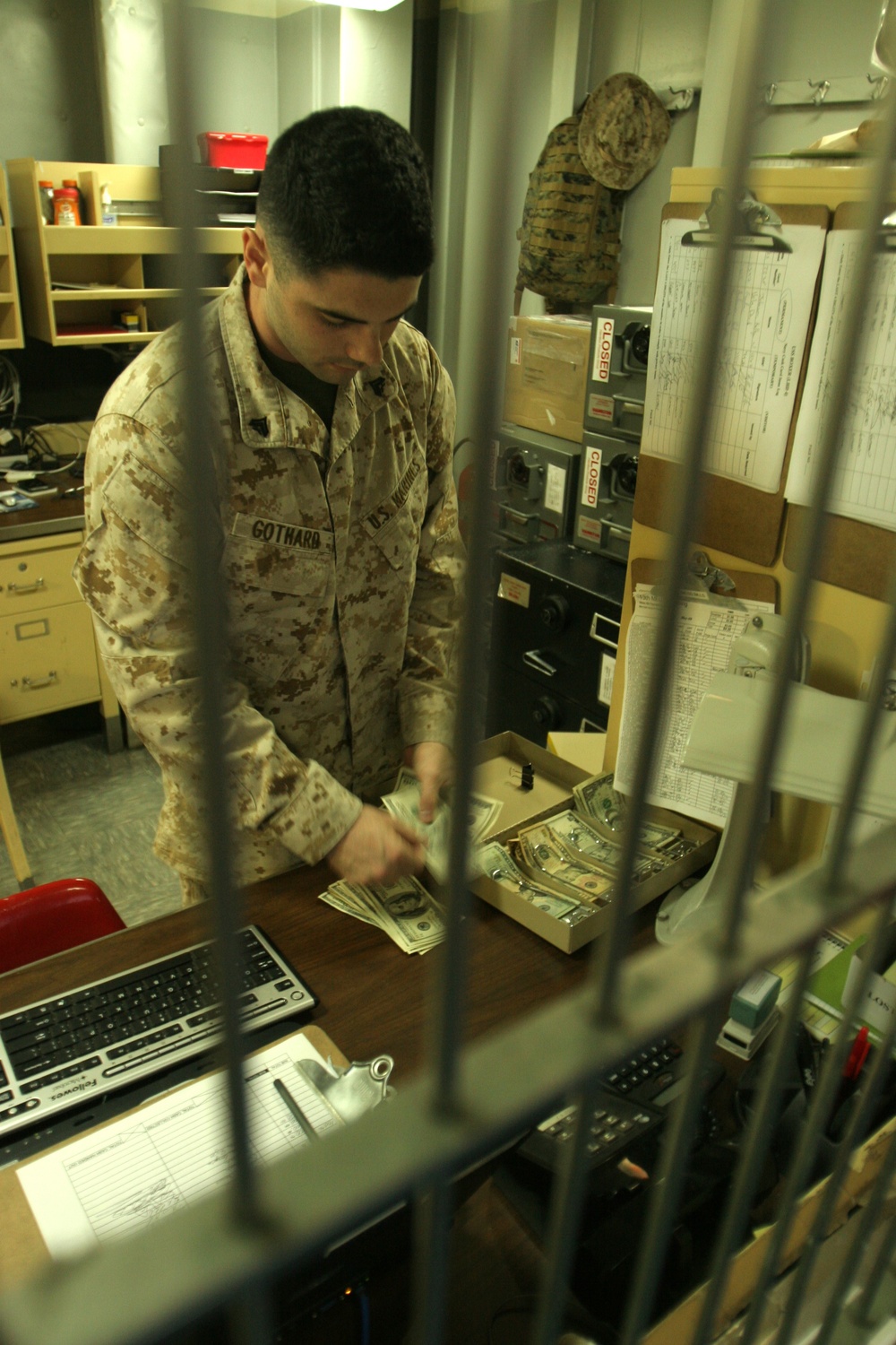 Gothard refines his accounting skills at sea
