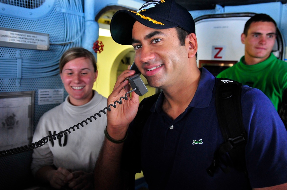 Hollywood Handshake aboard the USS Eisenhower