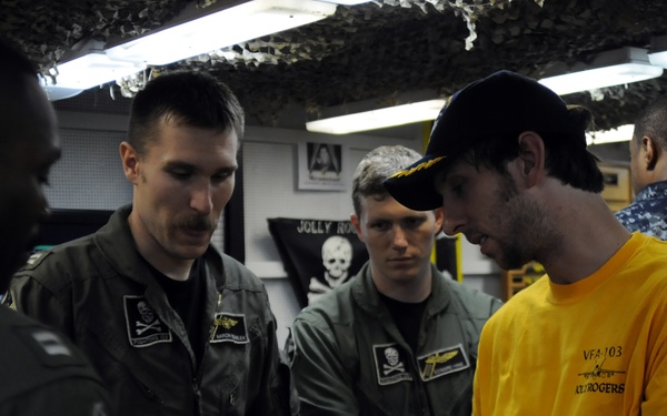 Hollywood Handshake aboard the USS Eisenhower
