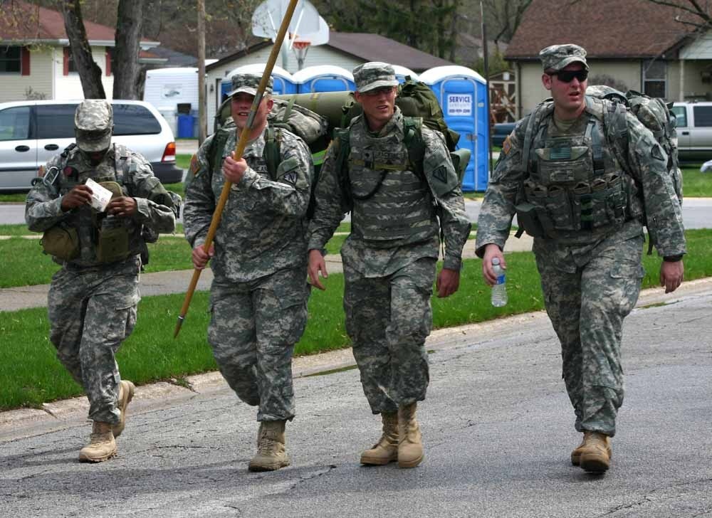 Indiana Guard Soldiers march for babies