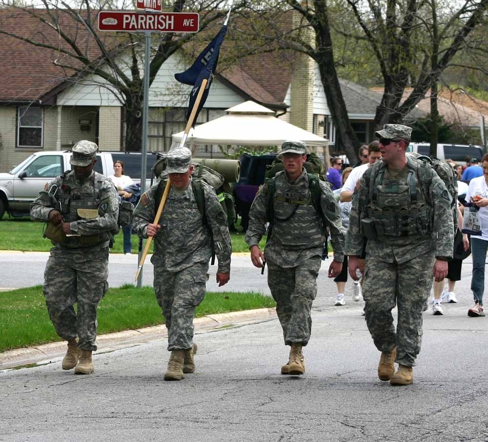 Indiana Guard Soldiers march for babies