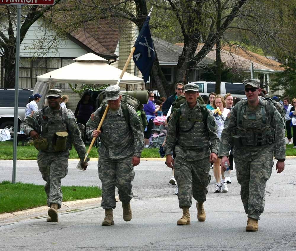 Indiana Guard Soldiers march for babies