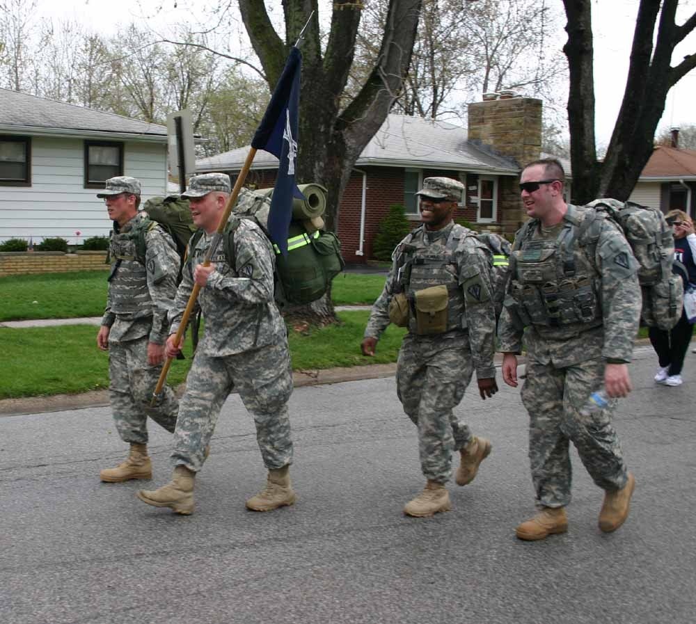 Indiana Guard Soldiers march for babies