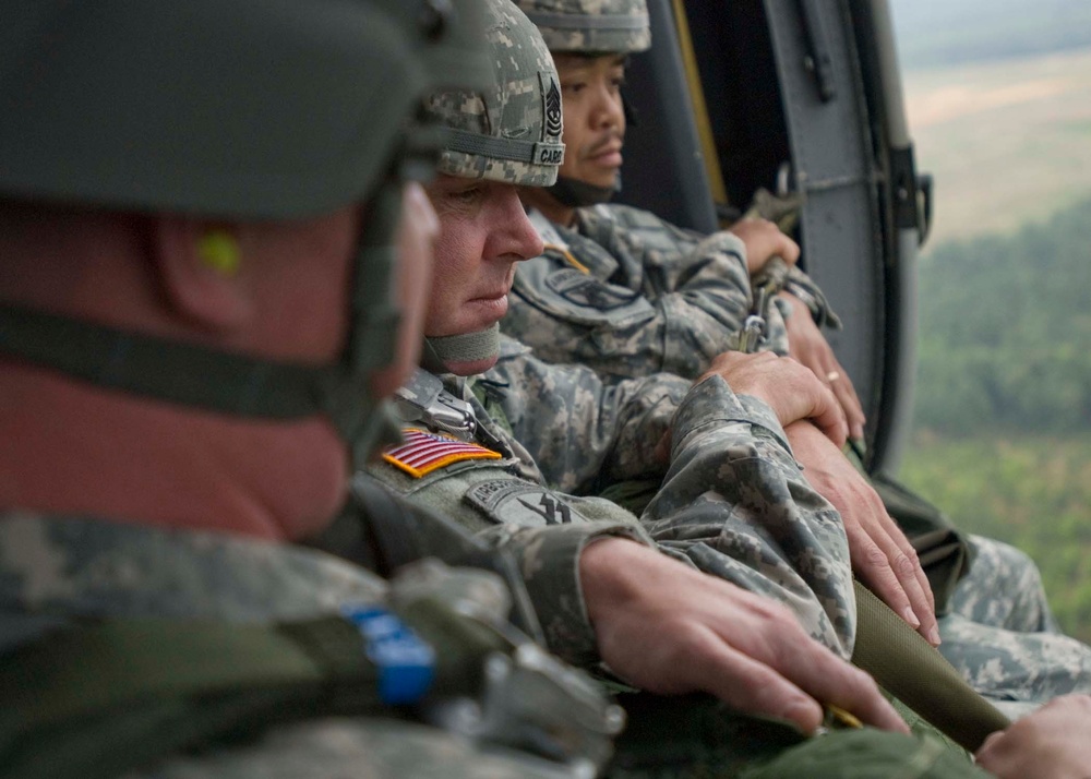 U.S. Army Civil Affairs and Psychological Operations Command (Airborne) UH-60 Black Hawk Jump