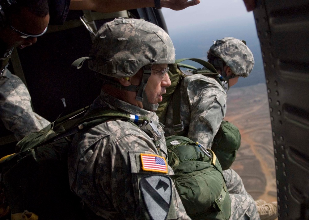 U.S. Army Civil Affairs and Psychological Operations Command (Airborne) UH-60 Black Hawk Jump