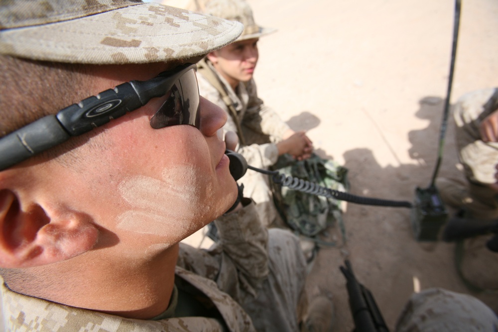 Marines Conduct Radio Operations Training in Desert Setting