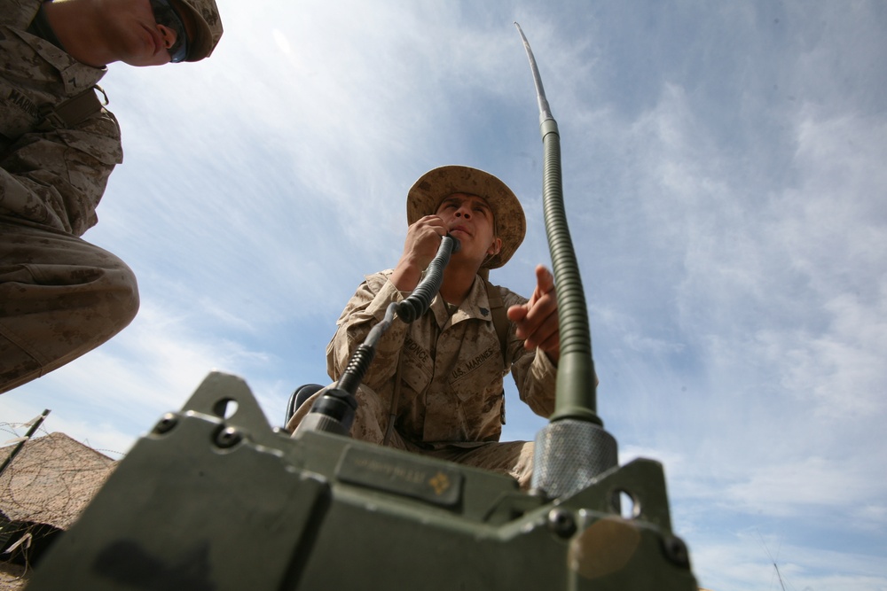 Marines Conduct Radio Operations Training in Desert Setting