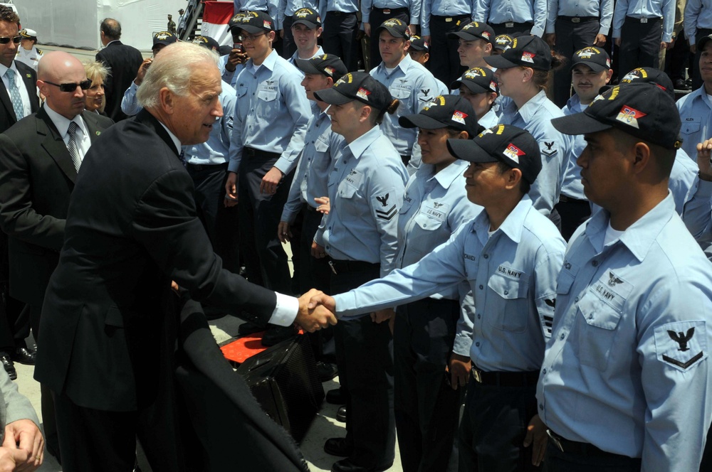 Vice President Joe Biden visits USS Ronald Reagan