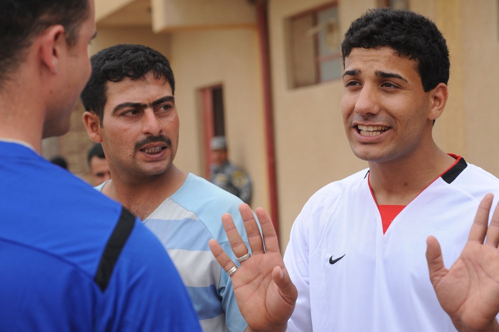 Soccer game in Baghdad, Iraq