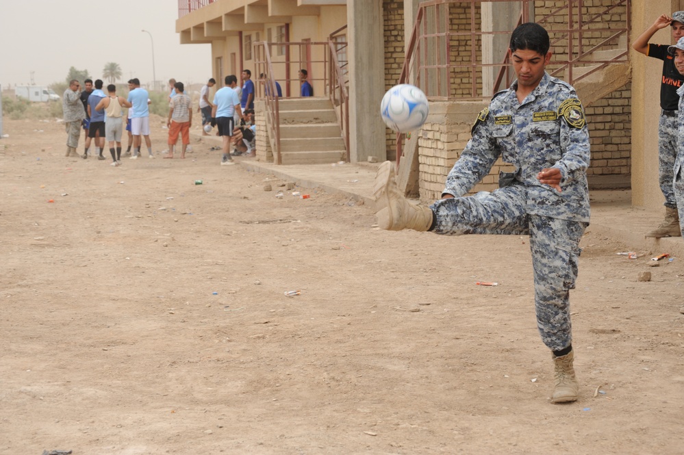 Soccer game in Baghdad, Iraq