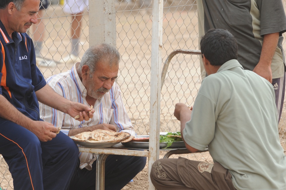 Soccer game in Baghdad, Iraq