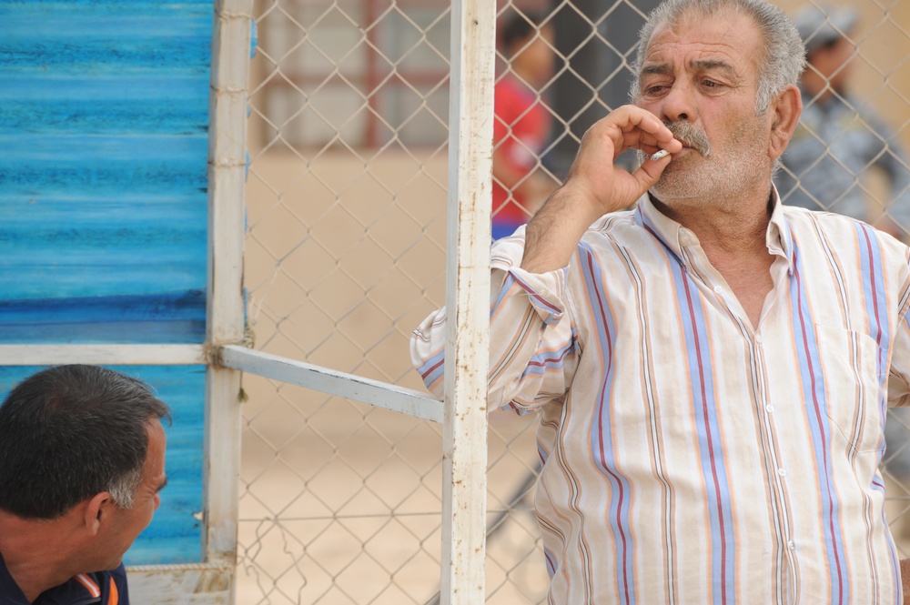 Soccer game in Baghdad, Iraq