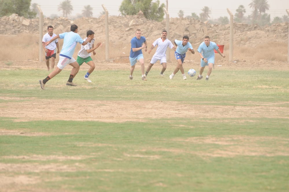 Soccer game in Baghdad, Iraq