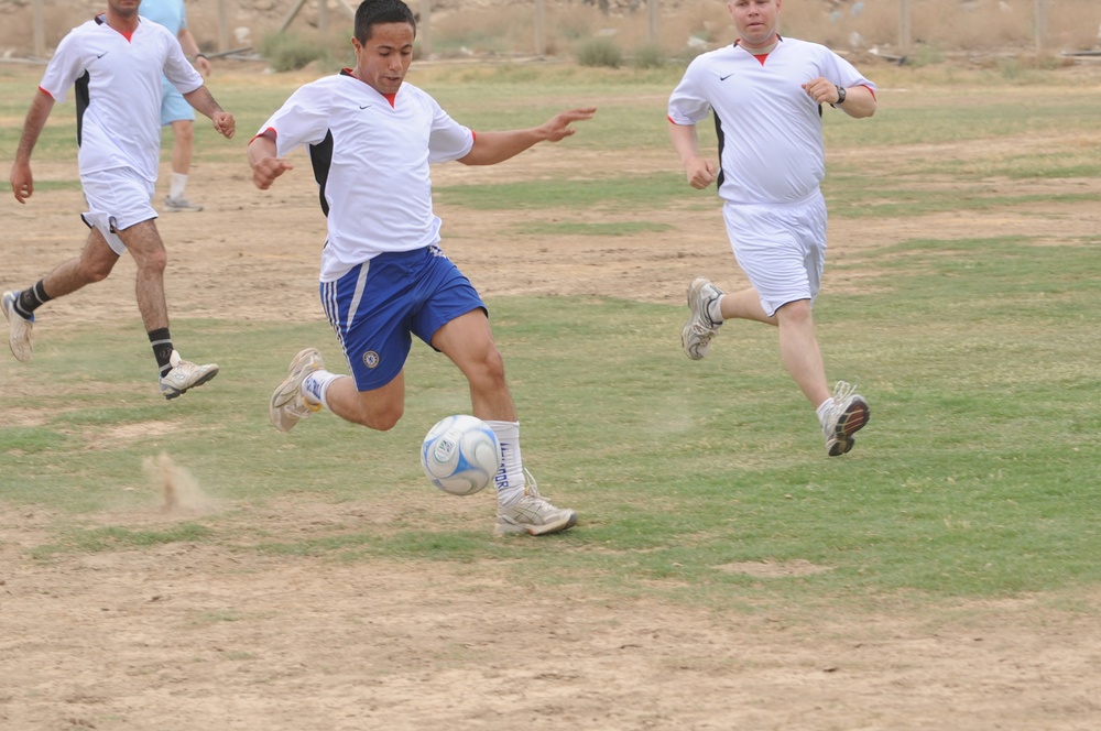 Soccer game in Baghdad, Iraq