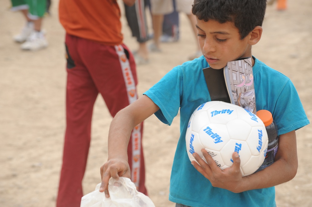 Soccer game in Baghdad, Iraq