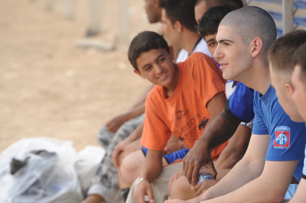 Soccer game in Baghdad, Iraq