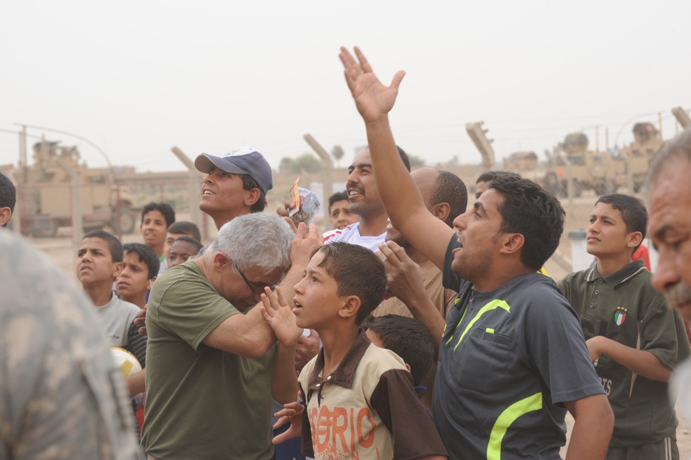 Soccer game in Baghdad, Iraq