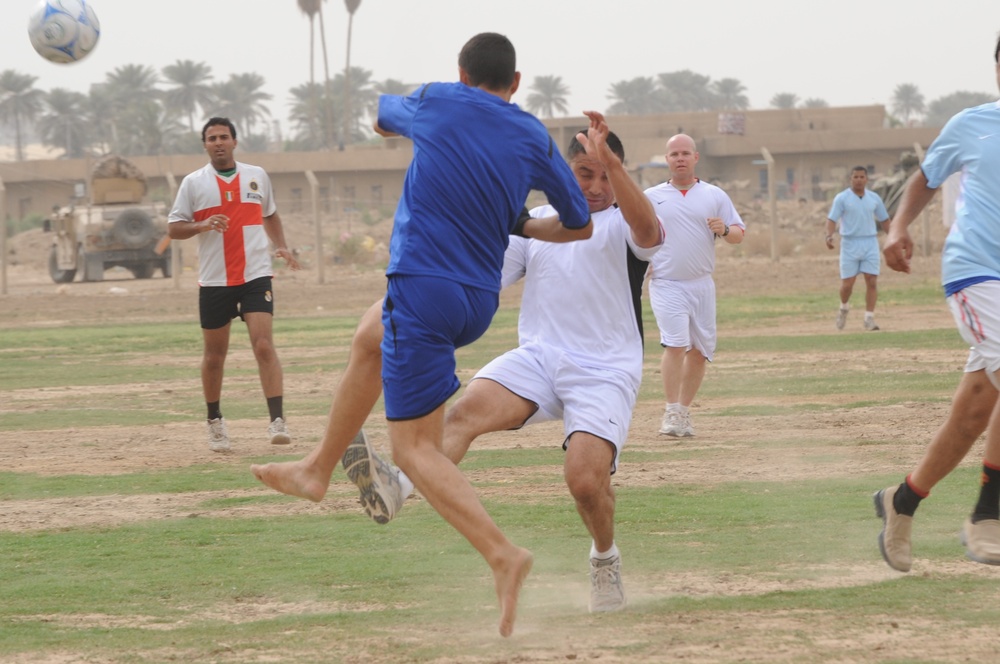 Soccer game in Baghdad, Iraq