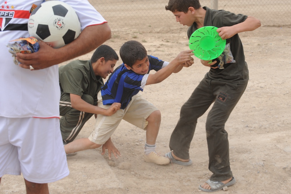 Soccer game in Baghdad, Iraq