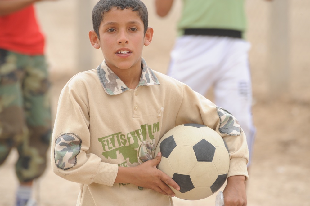 Soccer game in Baghdad, Iraq