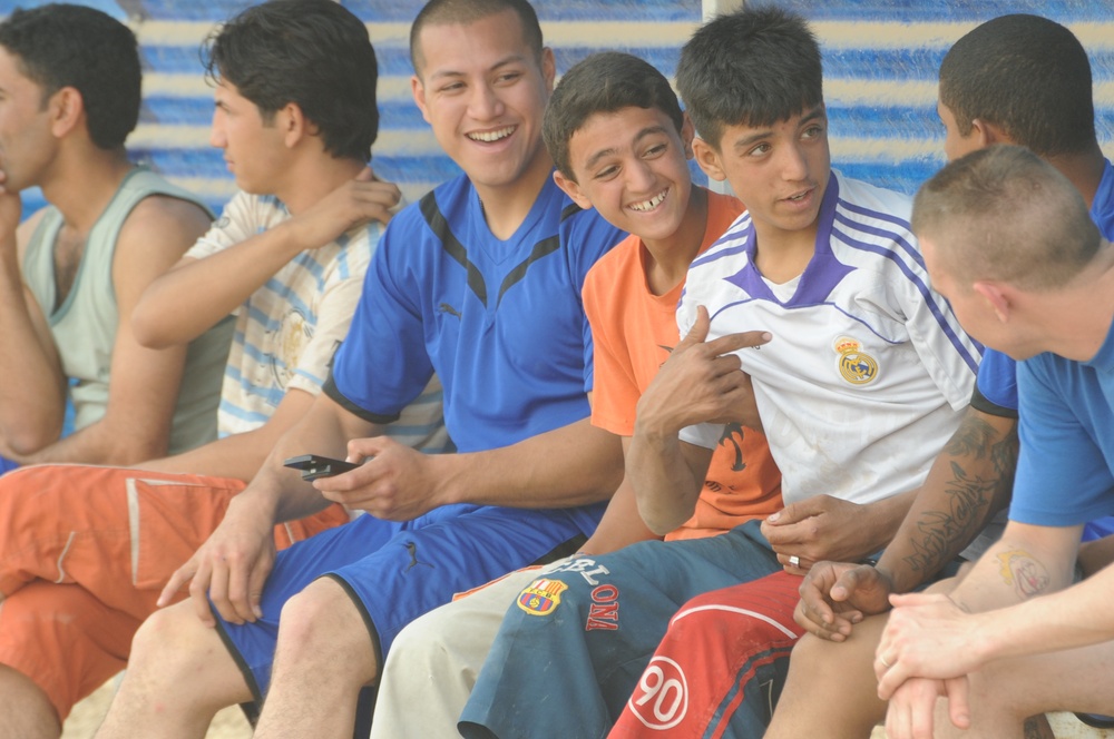 Soccer game in Baghdad, Iraq