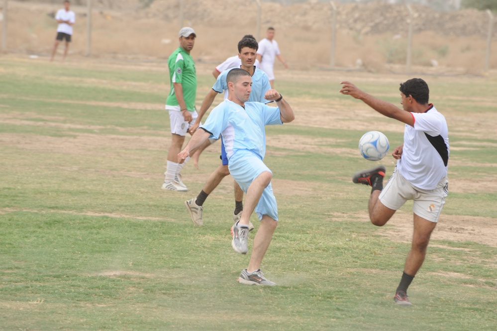 Soccer game in Baghdad, Iraq