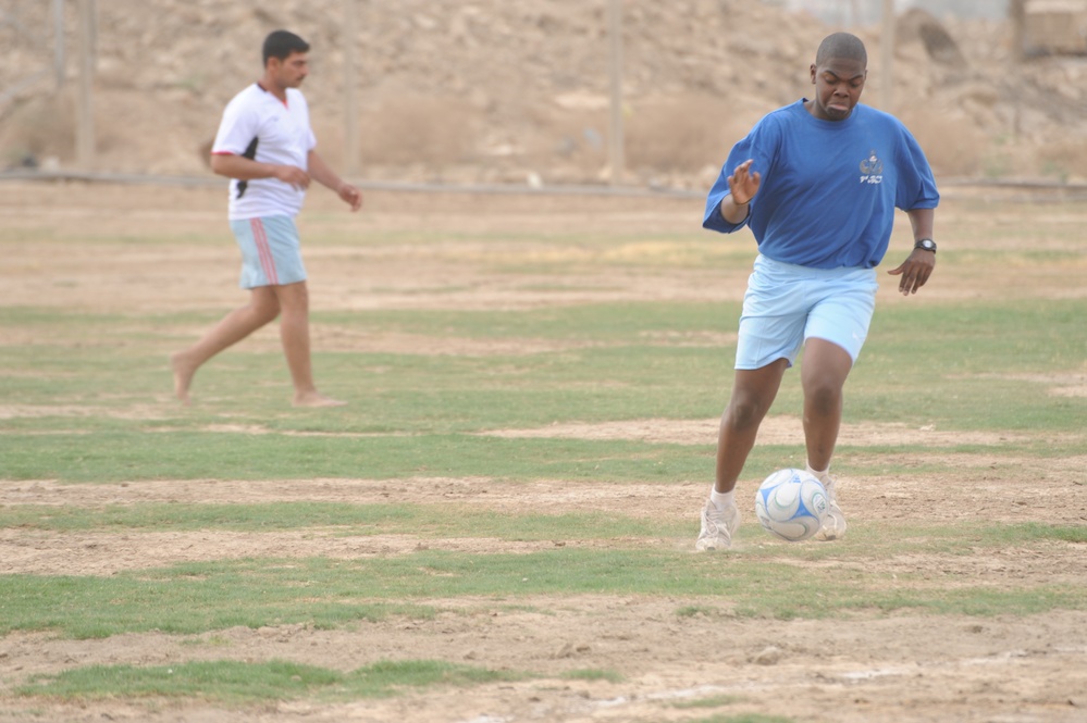 Soccer game in Baghdad, Iraq