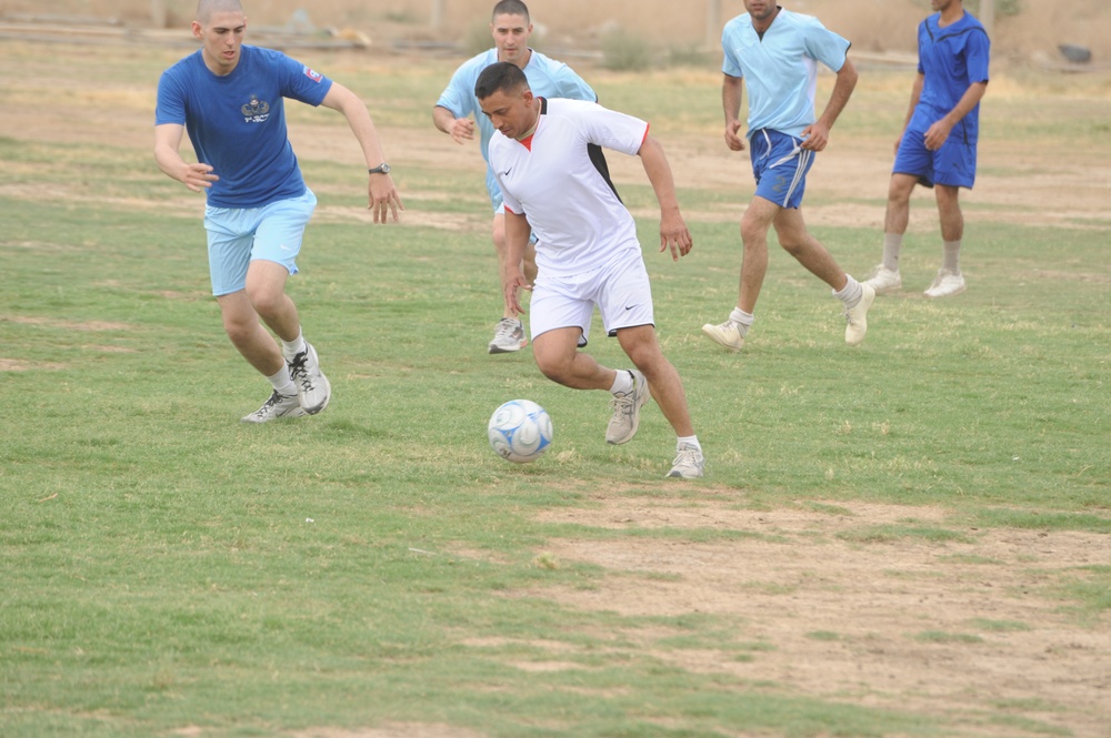 Soccer game in Baghdad, Iraq