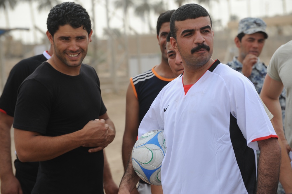 Soccer game in Baghdad, Iraq