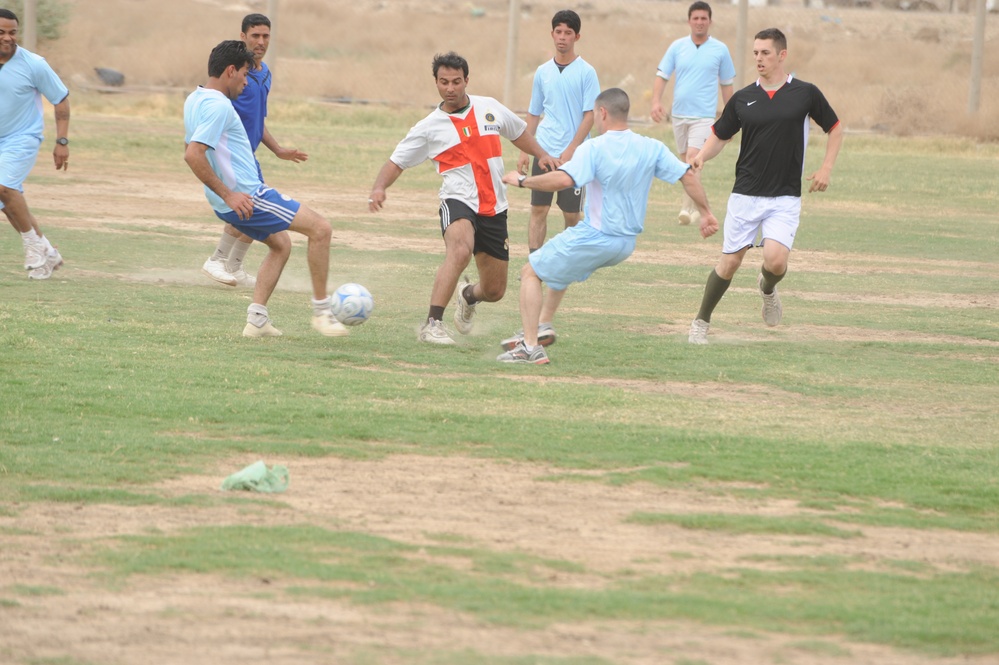 Soccer game in Baghdad, Iraq