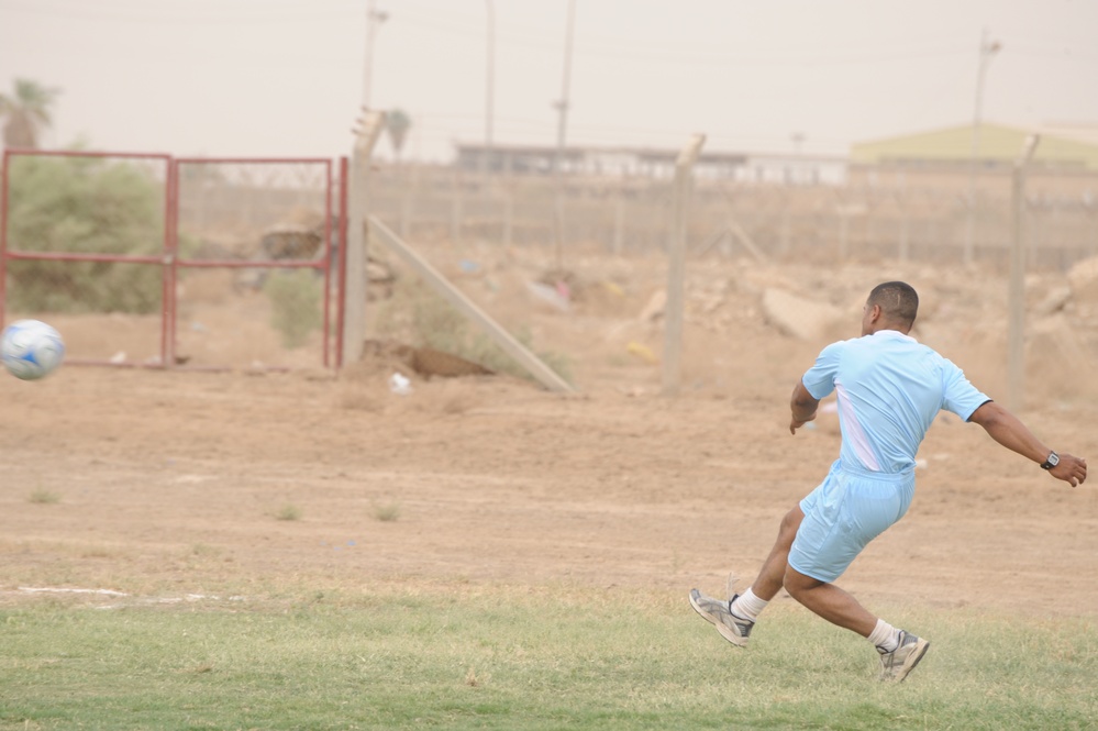 Soccer game in Baghdad, Iraq