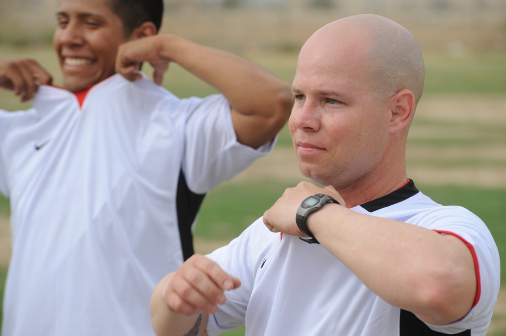 Soccer game in Baghdad, Iraq