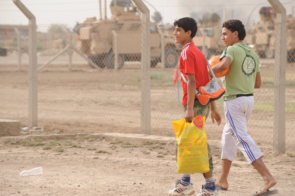 Soccer game in Baghdad, Iraq