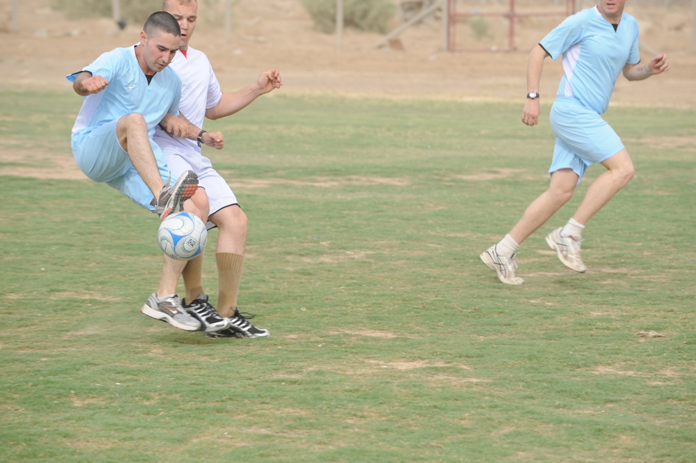 Soccer game in Baghdad, Iraq