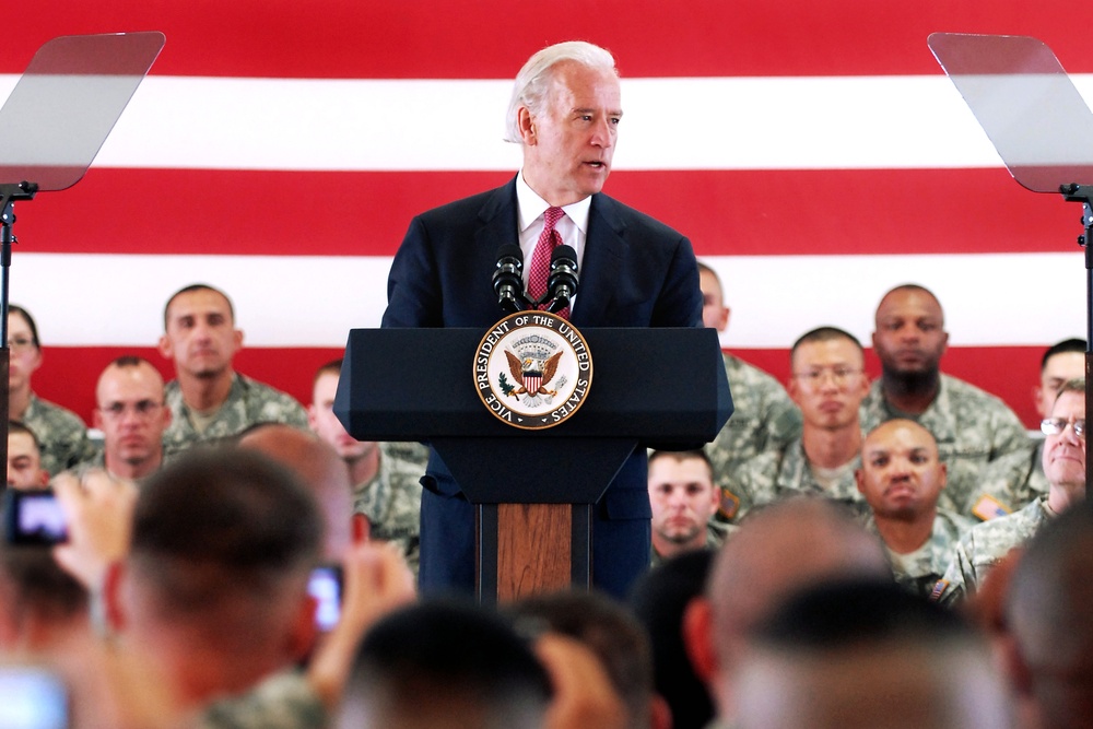 Vice President's Visit Boosts Soldiers' Morale