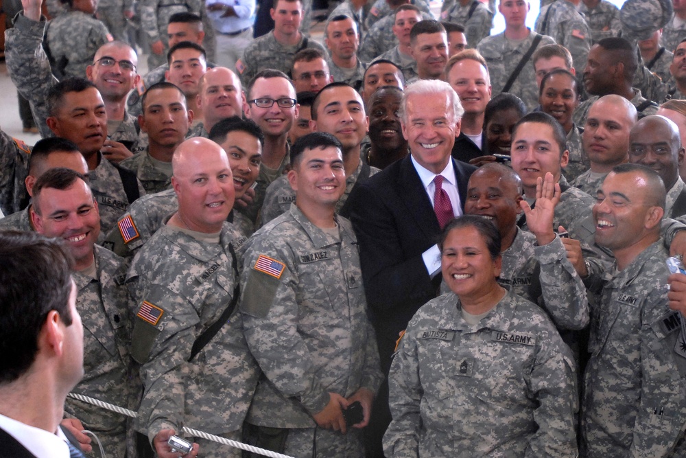 Vice President's Visit Boosts Soldiers' Morale
