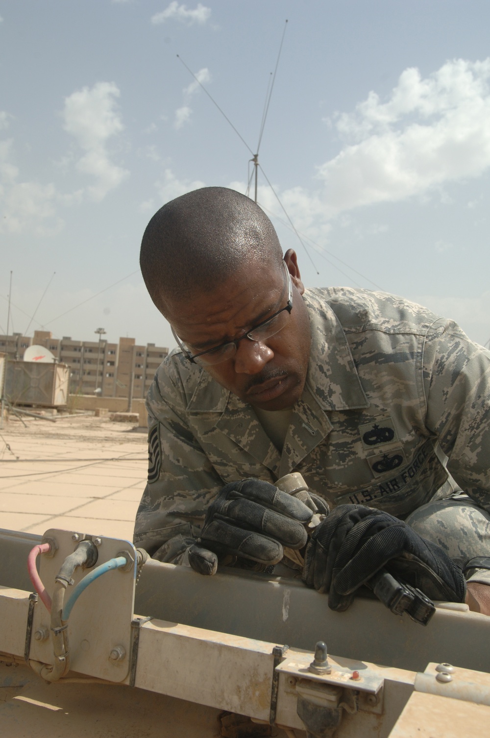 Transmission Satellite System Maintenance in Sadr City, Iraq