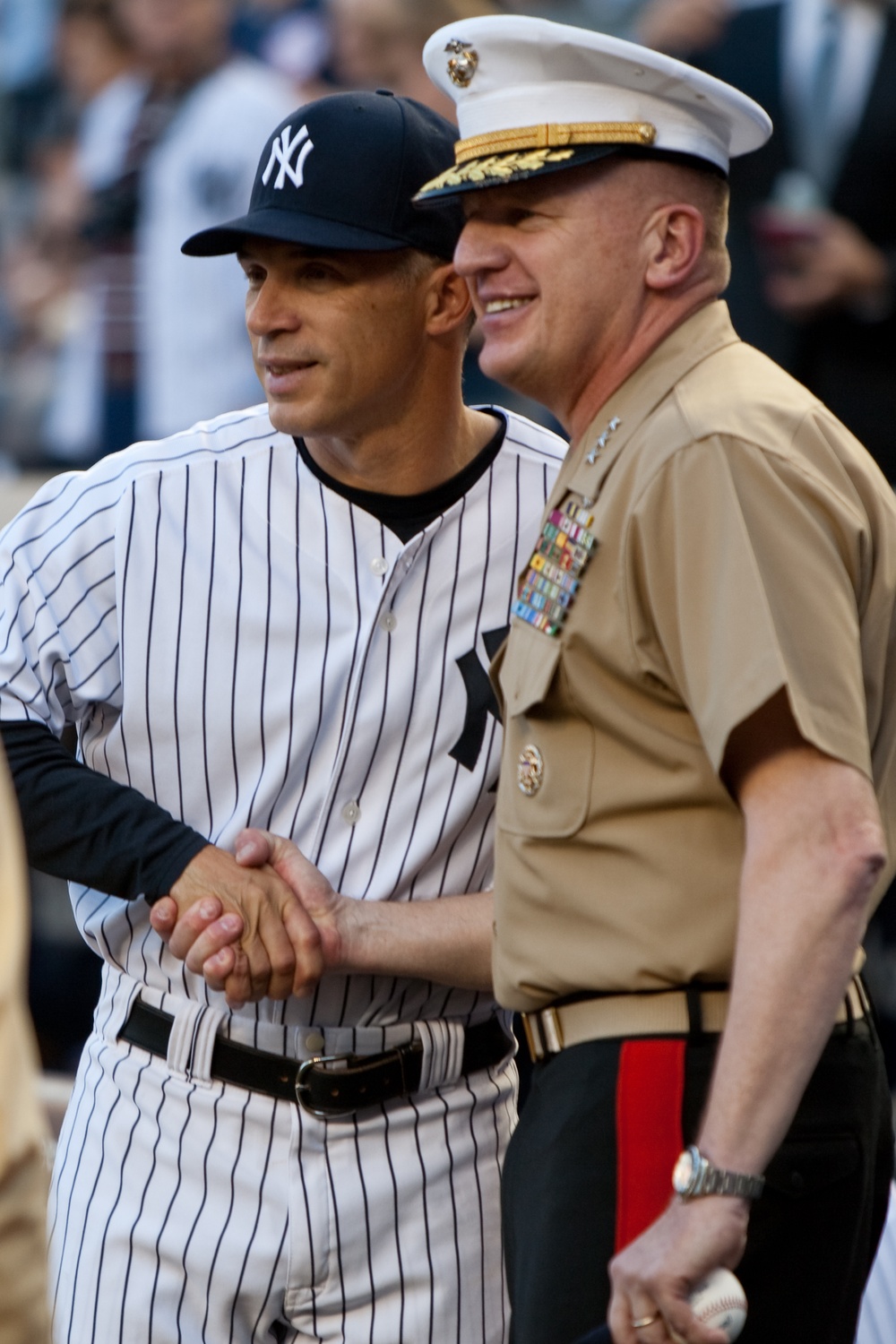 Marines visit Yankee stadium