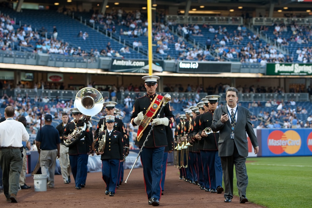 Marines visit Yankee stadium