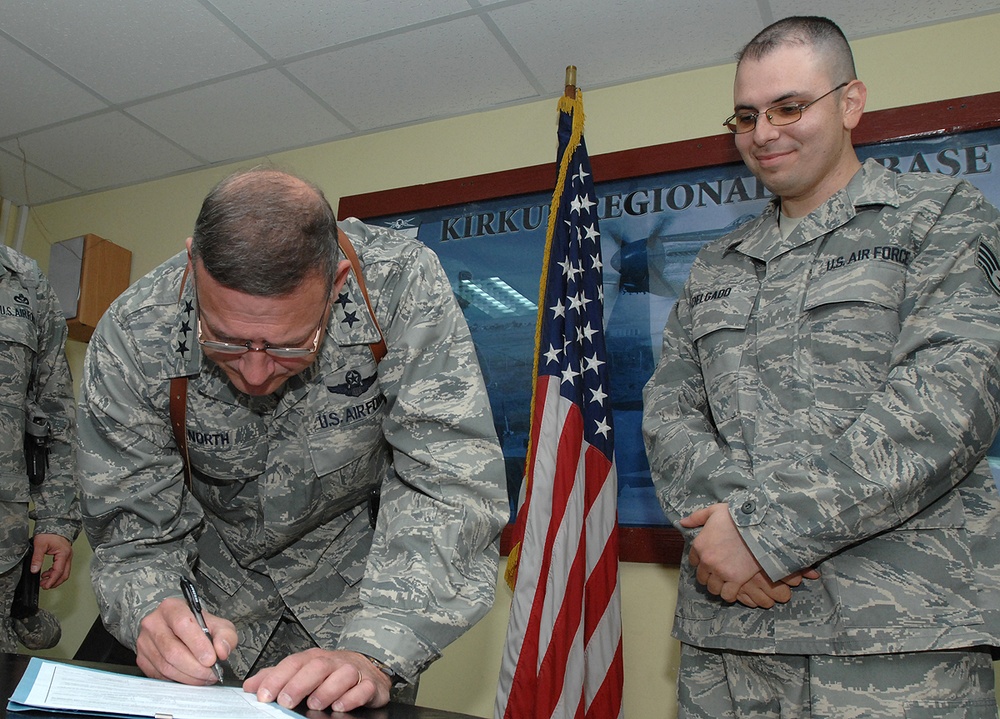 Kirkuk Regional Air Base Airmen Meet Top U.S. Air Force Central Leaders