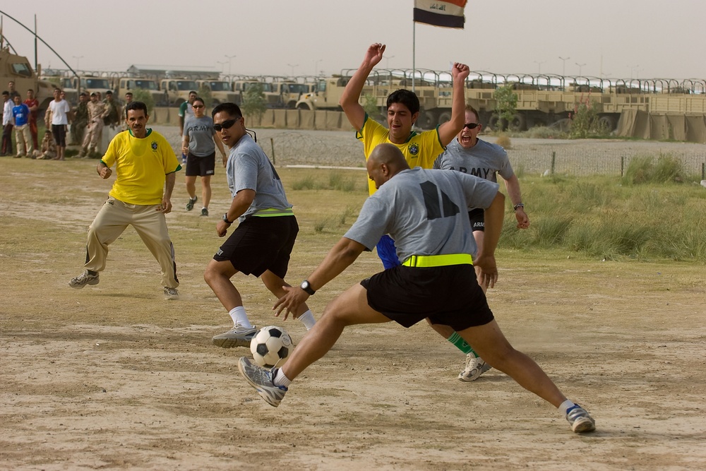 Soccer game Iraqi Army Vs. U.S. Army in , Kirkuk, Iraq