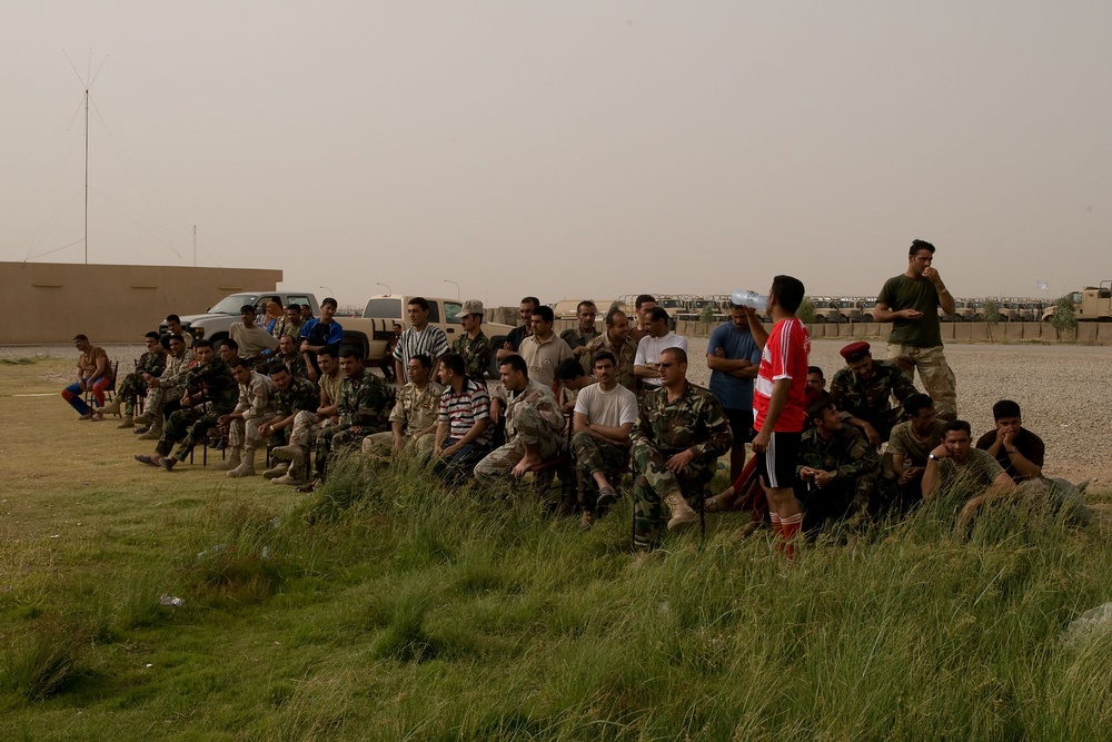 Soccer game Iraqi Army Vs. U.S. Army in , Kirkuk, Iraq