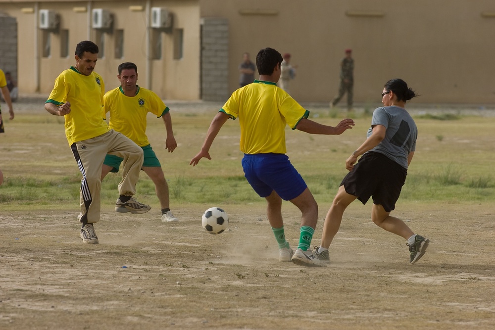 Soccer game Iraqi Army Vs. U.S. Army in , Kirkuk, Iraq
