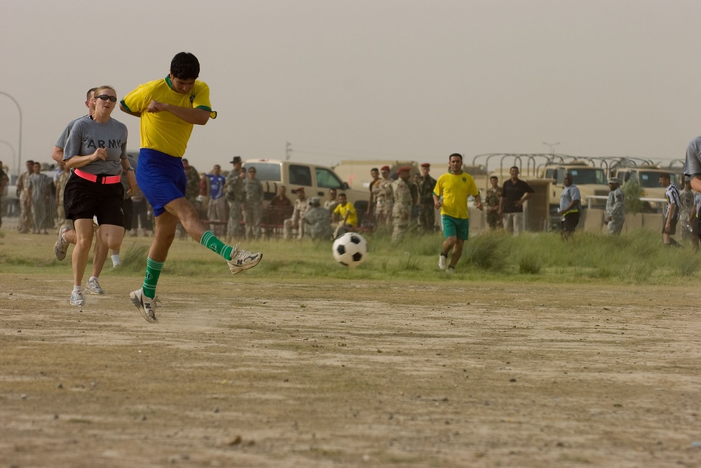 Soccer game Iraqi Army Vs. U.S. Army in , Kirkuk, Iraq