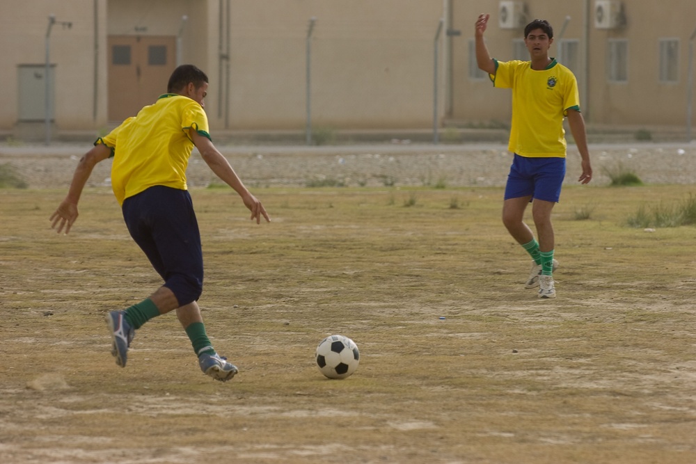 Soccer game Iraqi Army Vs. U.S. Army in , Kirkuk, Iraq