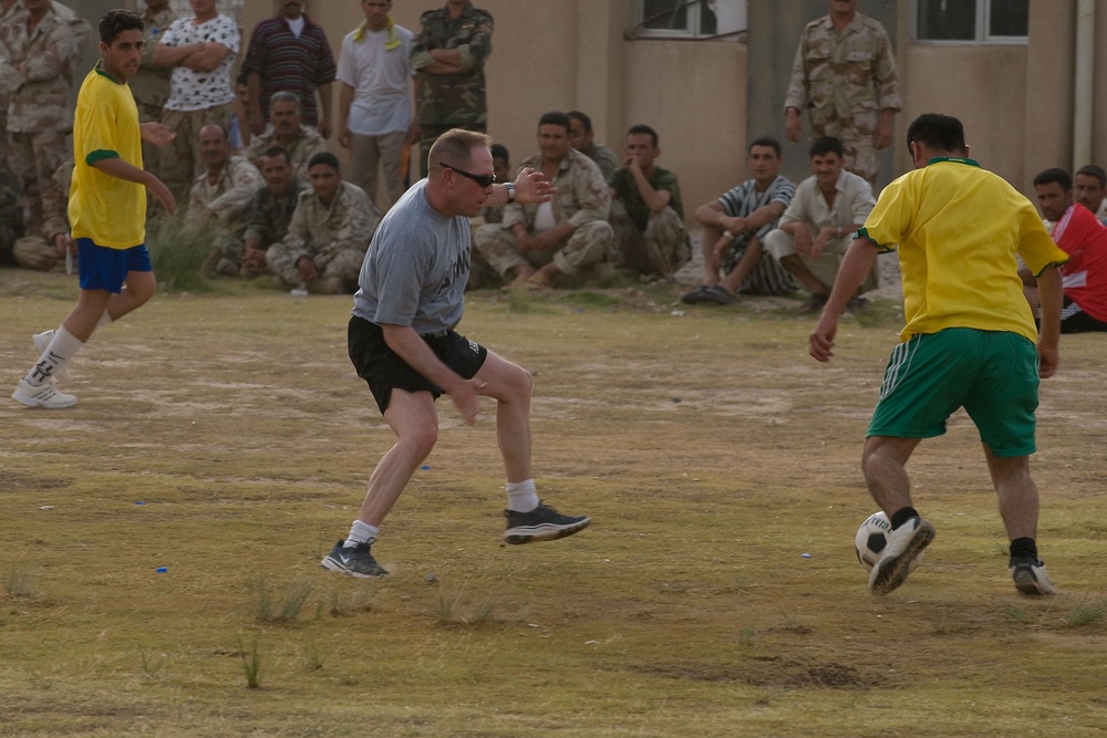 Soccer game Iraqi Army Vs. U.S. Army in , Kirkuk, Iraq